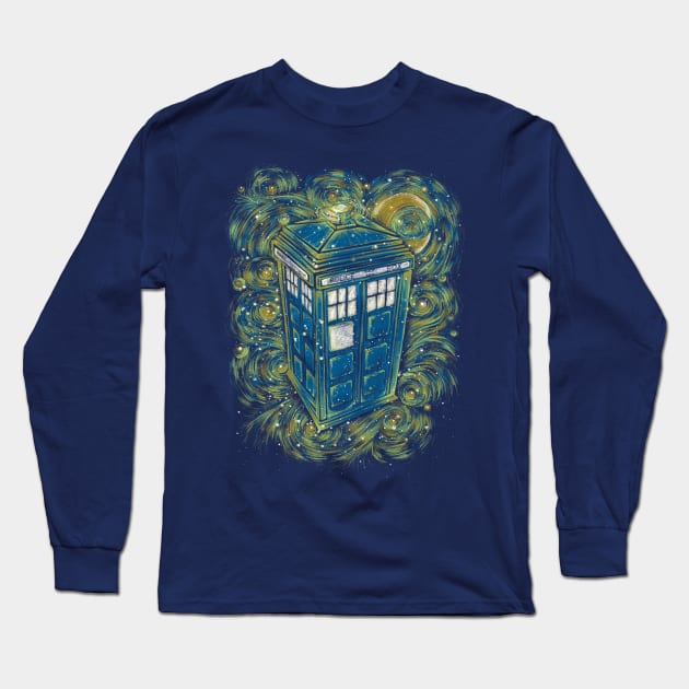 The Doctor in the starry night Long Sleeve T-Shirt by princesslestat